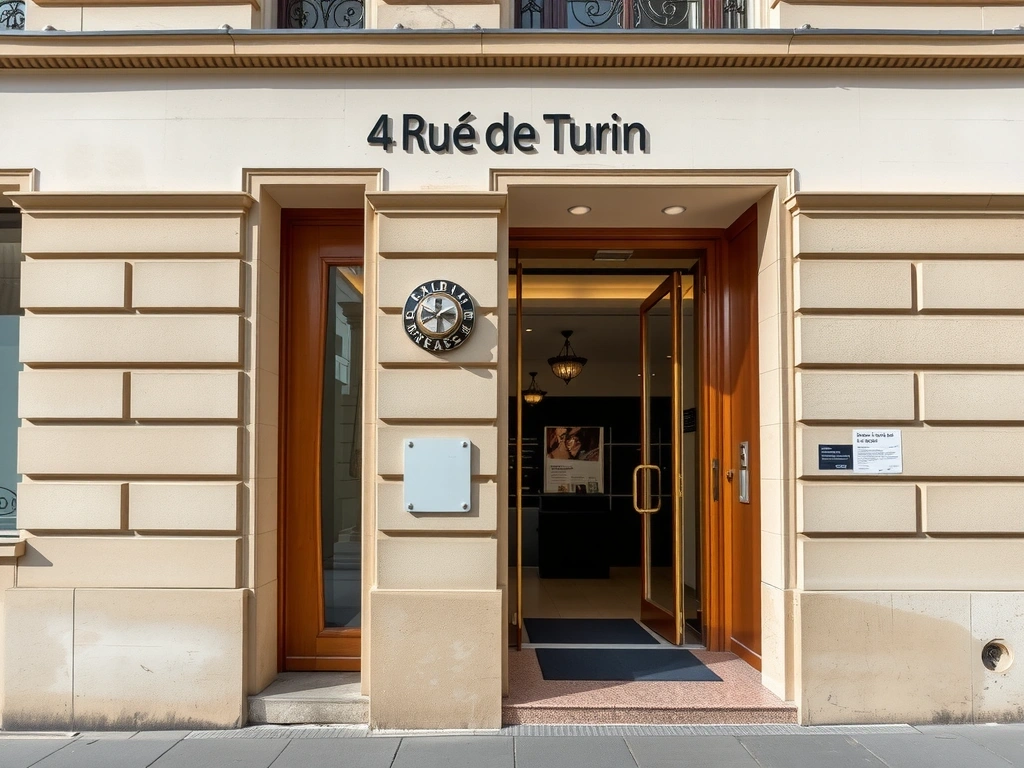 The entrance of 4 Rue de Turin, 75008 Paris