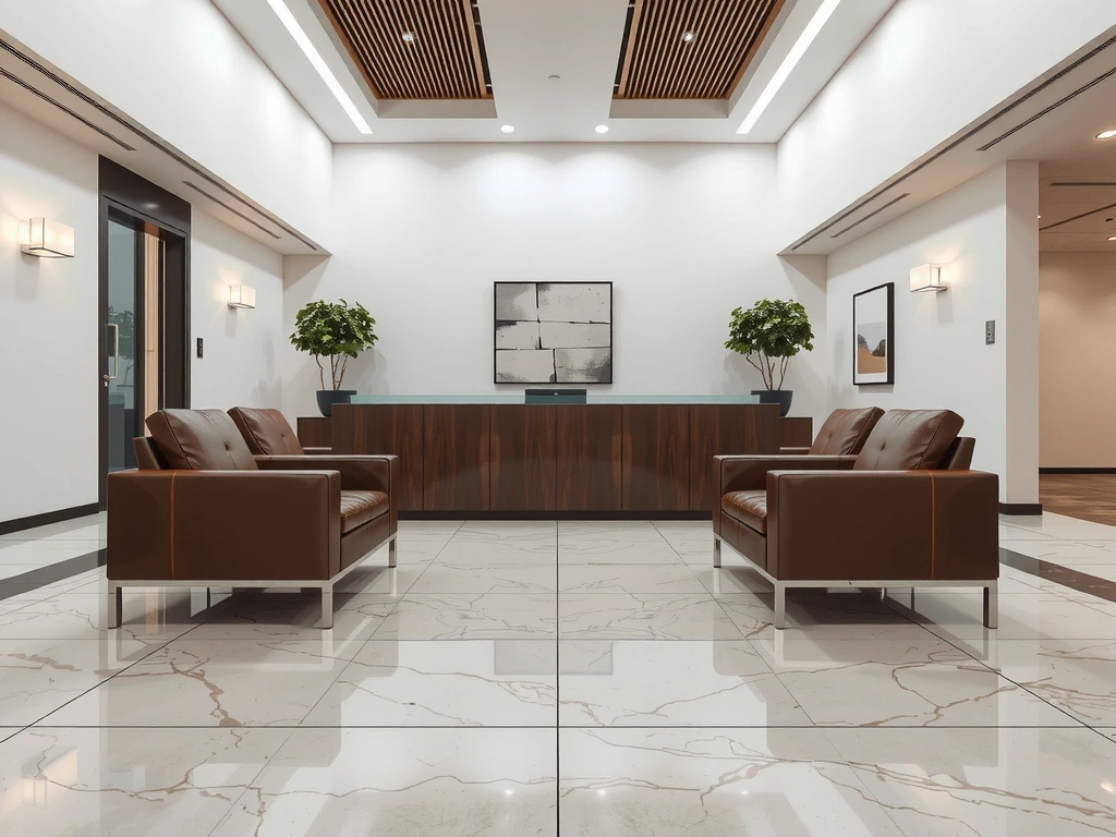 Clean office reception after hours